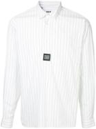 Msgm Pinstripe Half-button Shirt - White