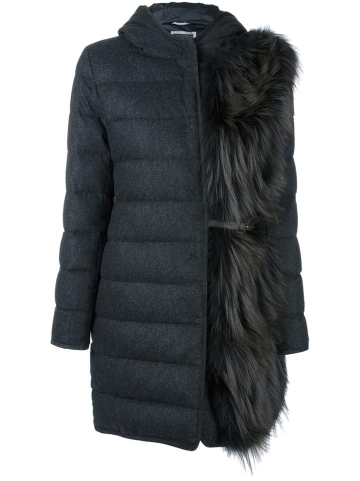 Fabiana Filippi Side Detail Padded Coat - Grey
