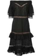 Prabal Gurung Off-shoulder Tiered Ruffle Dress, Women's, Size: 6, Cotton