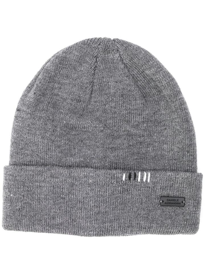 Daniele Alessandrini Logo Beanie Hat - Grey