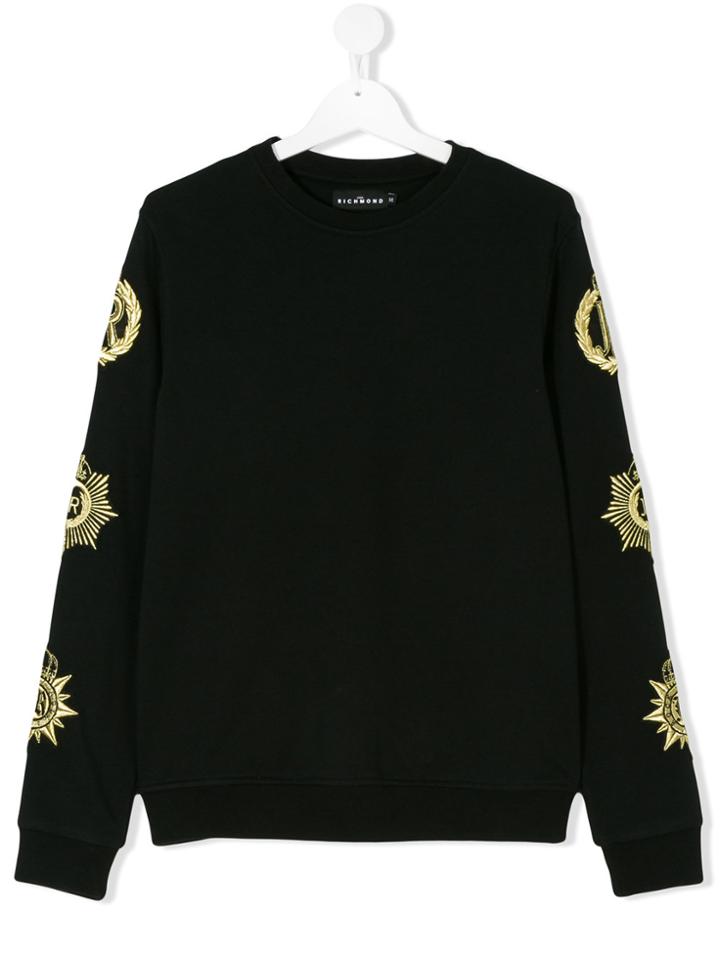 John Richmond Kids Crest Sleeve Sweatshirt - Black