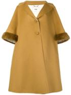 Fendi A-line Cropped Sleeve Coat - Yellow