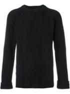 Yohji Yamamoto Folded Cuffs Ribbed Pullover