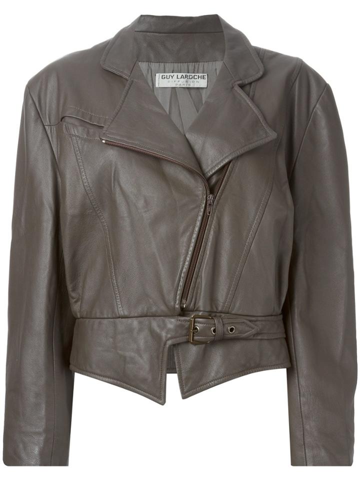 Guy Laroche Vintage Biker Jacket - Brown