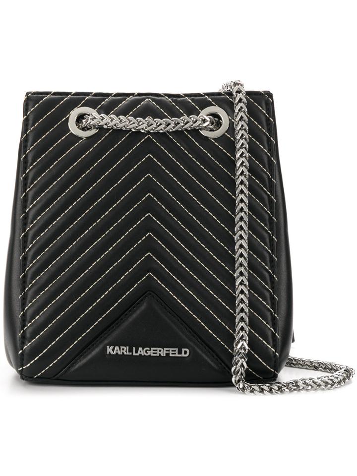 Karl Lagerfeld K/ Klassik Quilted Bucket Bag - Black