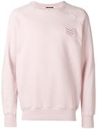 Ron Dorff Embroidered Chevron Sweatshirt - Pink & Purple