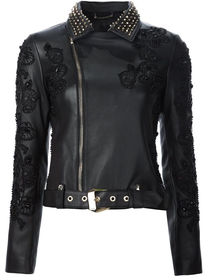Philipp Plein Embellished Biker Jacket