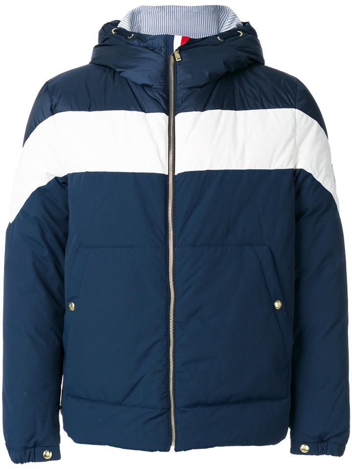 Moncler Gamme Bleu - Hooded Bomber Jacket - Men - Cotton/feather Down/polyamide/cupro - 2, Blue, Cotton/feather Down/polyamide/cupro