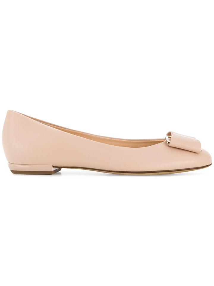 Hogl Bow-detail Ballerina Flats - Nude & Neutrals