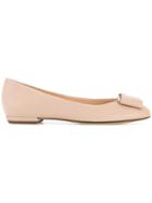 Hogl Bow-detail Ballerina Flats - Nude & Neutrals