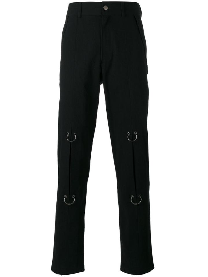 Damir Doma - Slit Pierced Leg Trousers - Men - Cotton - M, Black, Cotton