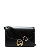 Gucci Small Gg Ring Leather Shoulder Bag - Black