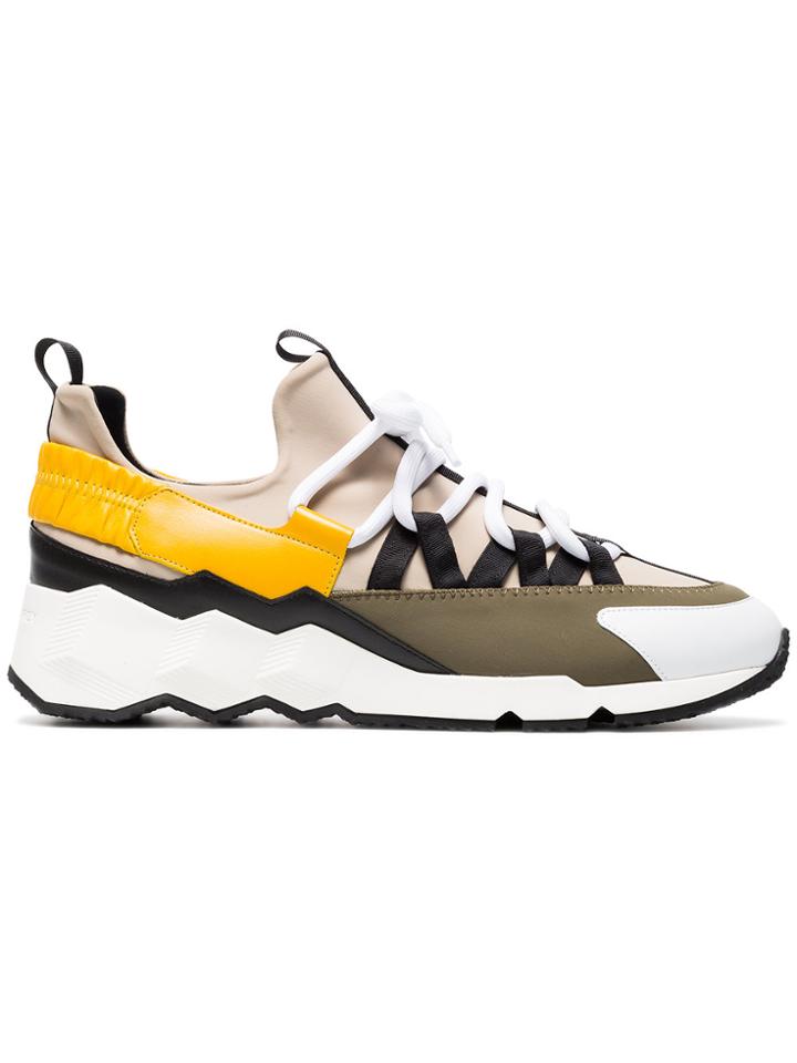 Pierre Hardy Trek Comet Leather Neoprene Sneakers - Multicolour