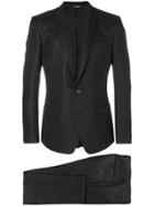 Dolce & Gabbana Textured Two Piece Formal Suit - Black