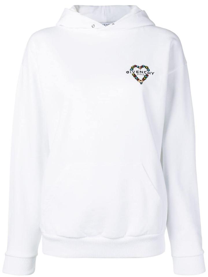 Givenchy Beaded Logo Hoodie - White