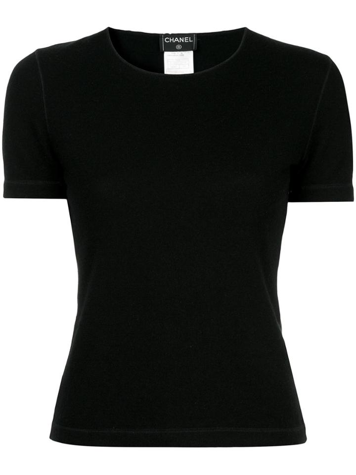 Chanel Vintage Cashmere Short Sleeve Tops - Black