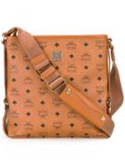 Mcm Logo Print Shoulder Bag, Men's, Brown, Pvc