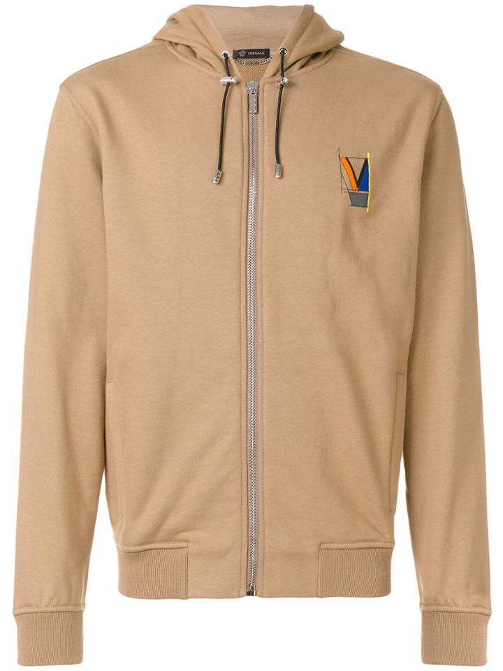 Versace Laszlo Print Logo Hoodie - Nude & Neutrals