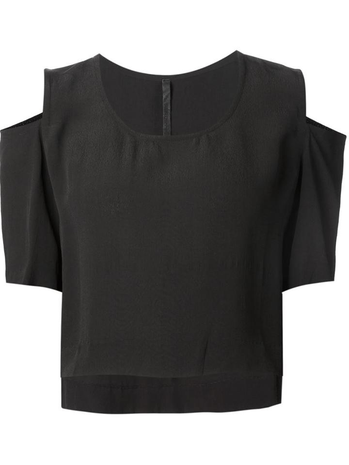 Barbara I Gongini Cut-out Shoulder Boxy Top