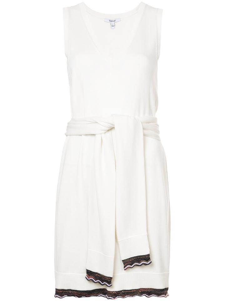 Derek Lam 10 Crosby Sleeveless Tie-waist Knit Dress - White