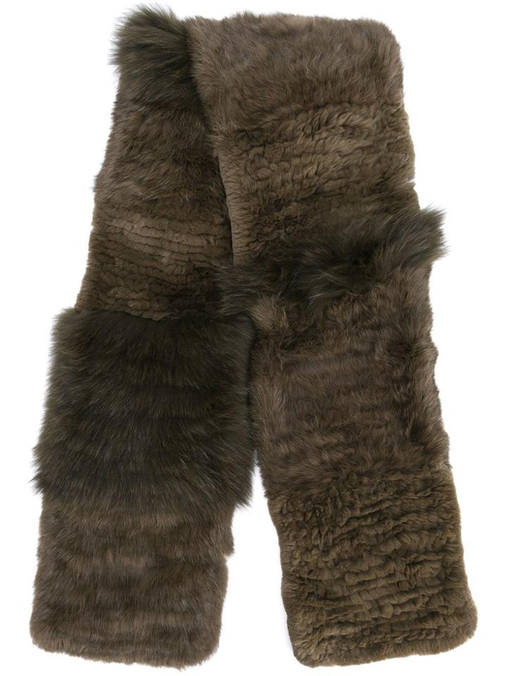 Yves Salomon Long Scarf - Brown