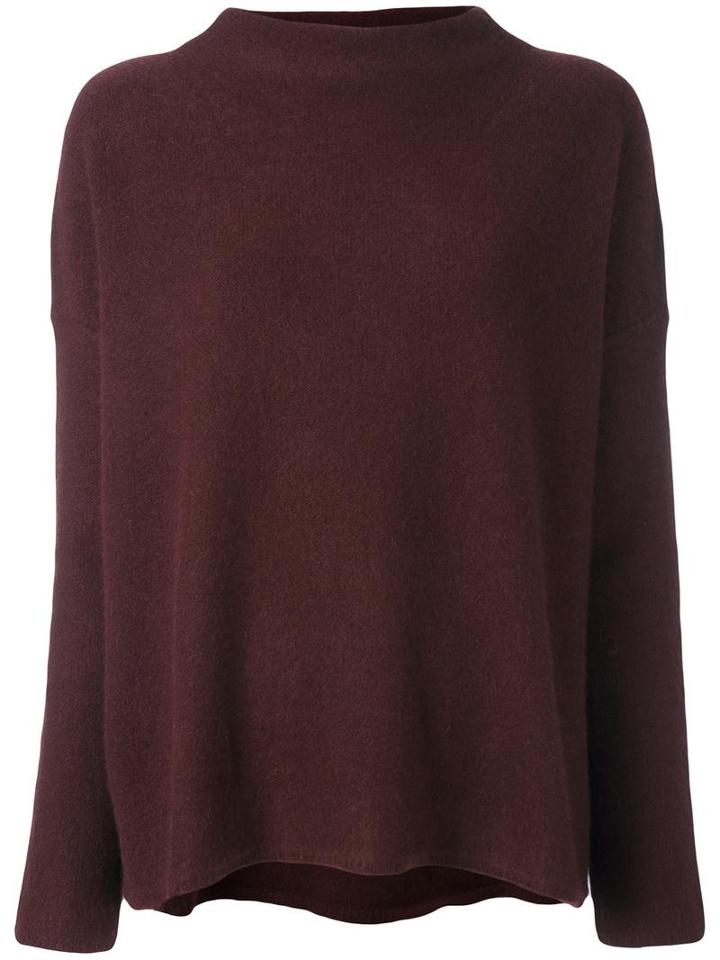 Vince Funnel Neck Jumper, Women's, Size: Medium, Red, Cashmere