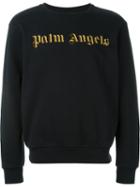 Palm Angels Embroidered Logo Sweatshirt, Men's, Size: Large, Black, Cotton