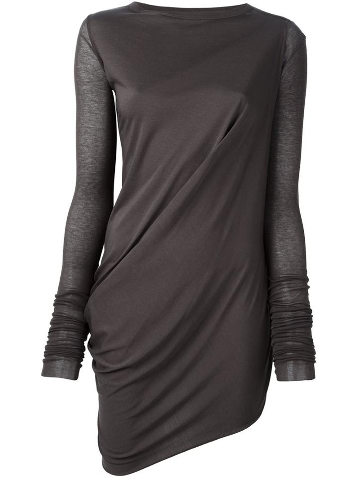 Rick Owens Lilies Draped Top, Women's, Size: 44, Green, Cotton/polyamide/viscose