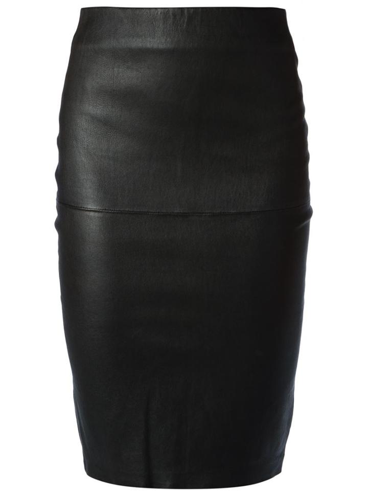 By Malene Birger Pencil Skirt, Women's, Size: 36, Black, Leather