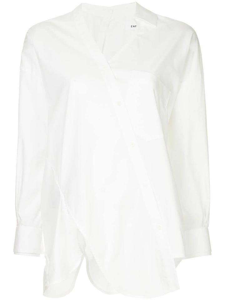 Enföld Patch Pocket Asymmetric Shirt - White