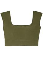 Magrella Square Neck Cropped Top - Green