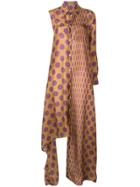 Mm6 Maison Margiela Floral Print Shirt Dress - Brown