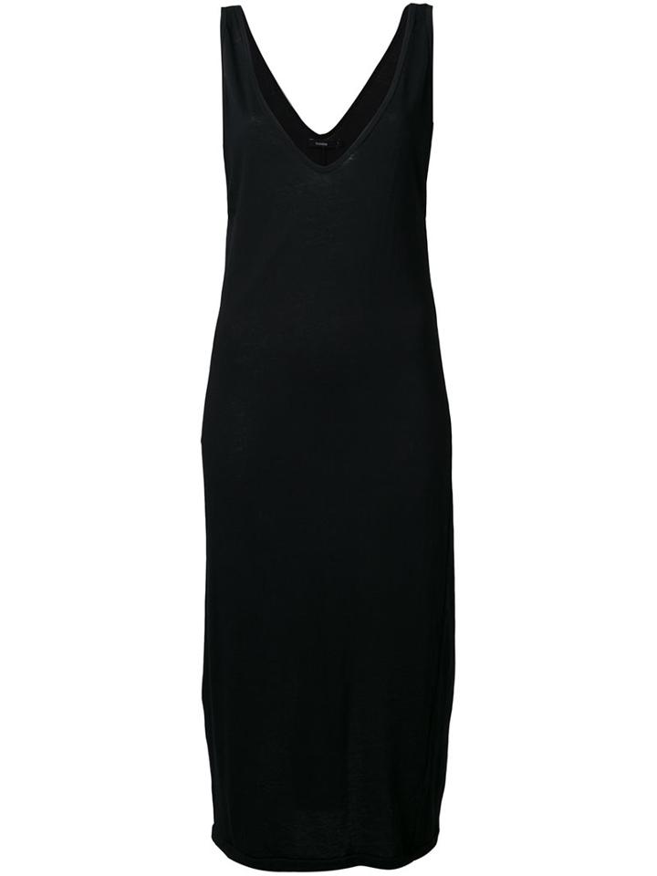 Bassike Deep V-neck Tank Dress, Women's, Size: 6, Black, Organic Cotton