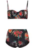 Dolce & Gabbana Heart Print Bikini - Black