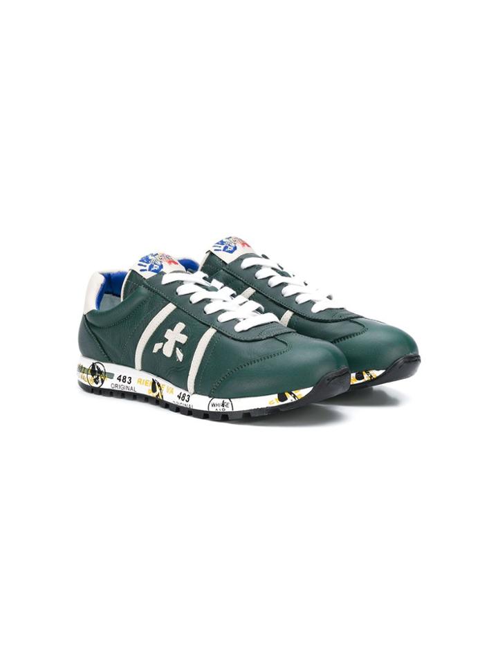 Premiata Kids Teen Logo Low Top Sneakers - Green