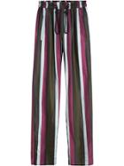 Burberry Striped Cotton Silk Satin Tailored Track Pants - Multicolour