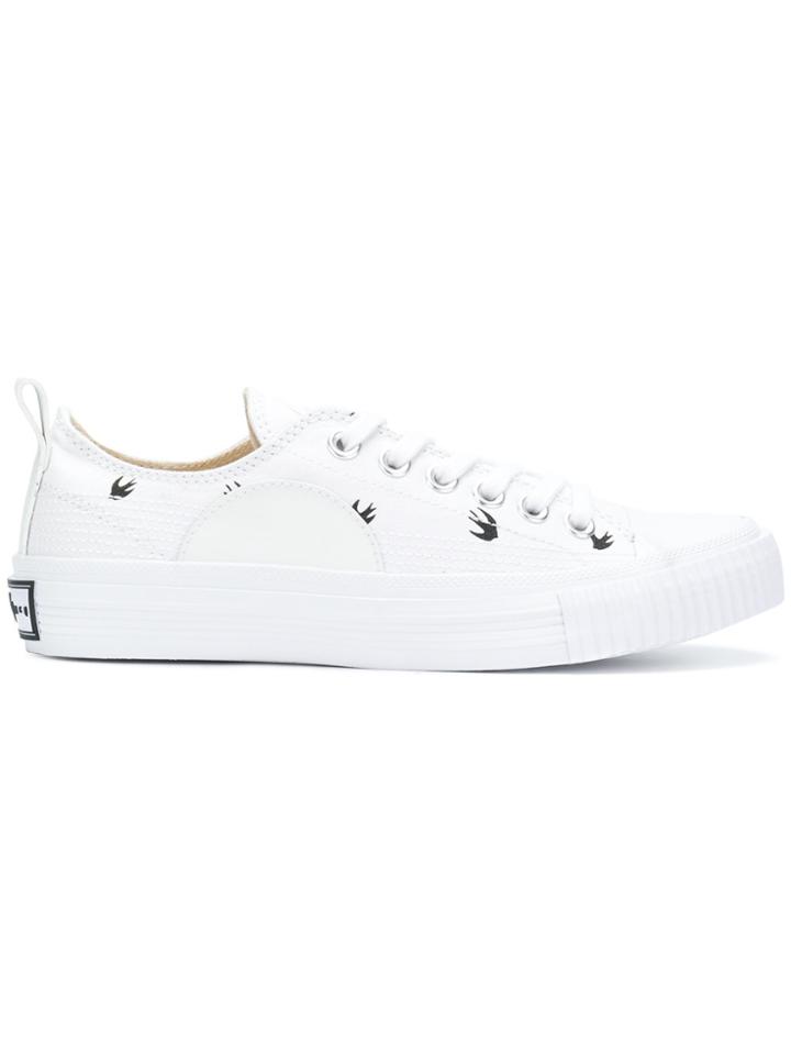 Mcq Alexander Mcqueen Swallow Print Low-top Sneakers - White