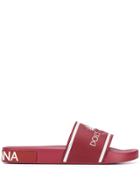 Dolce & Gabbana Open Toe Slides - Red