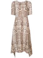 Adam Lippes Printed Midi Dress - Nude & Neutrals