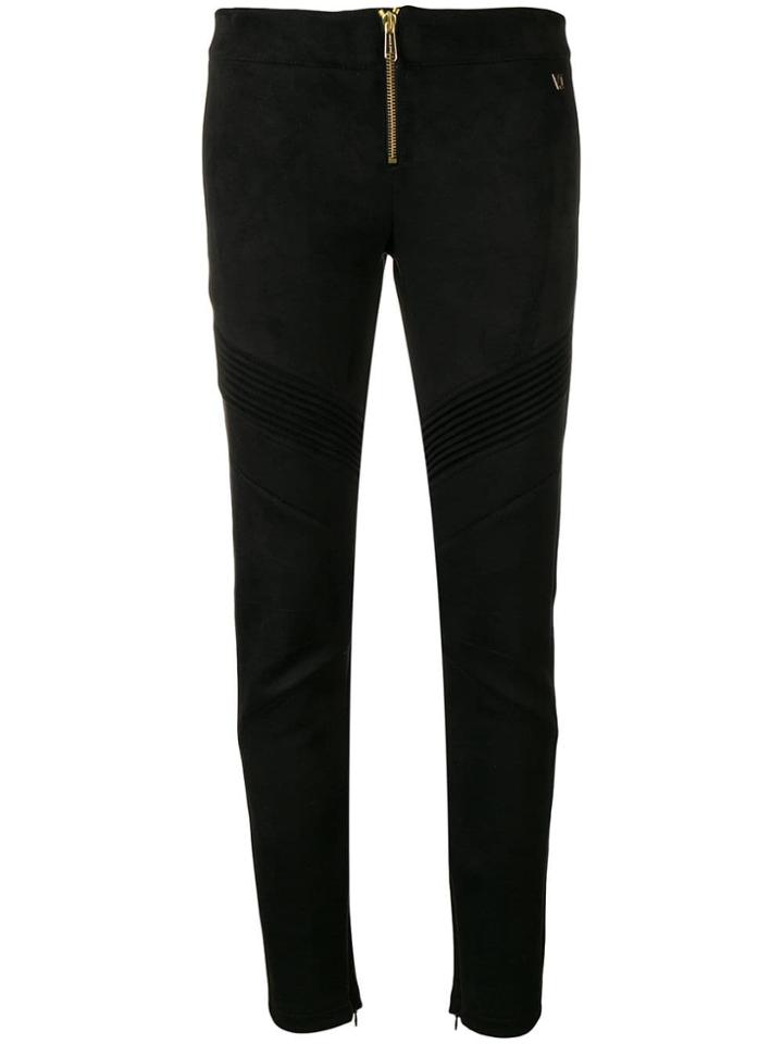 Versace Jeans Ribbed Detail Leggings - Black