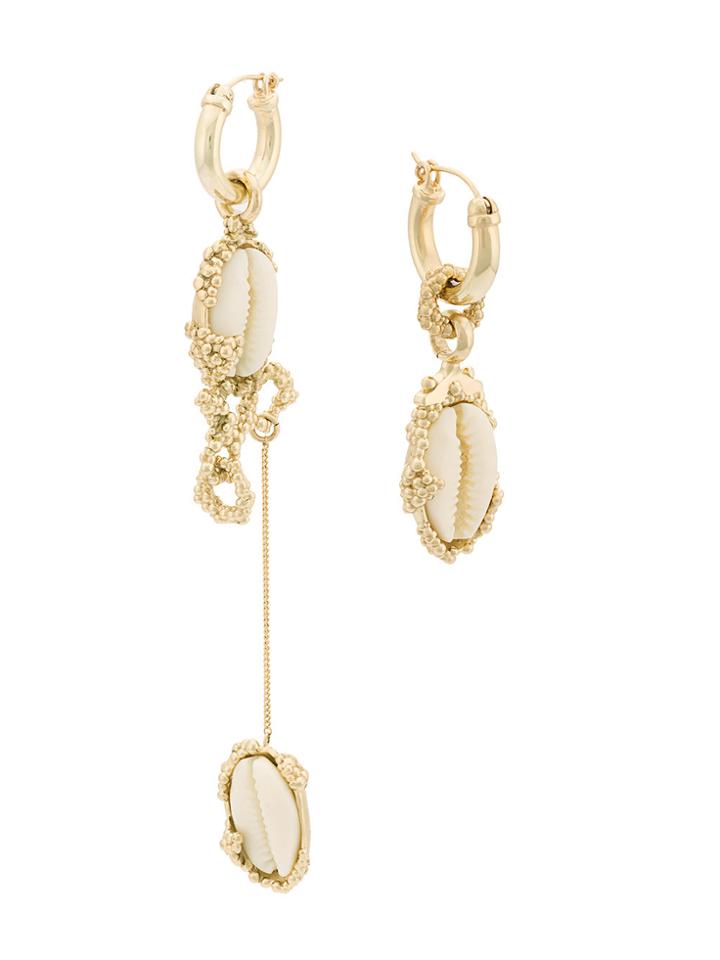 Ellery Drop Shell Earrings - Metallic
