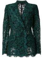Dolce & Gabbana Double Breasted Lace Blazer - Green