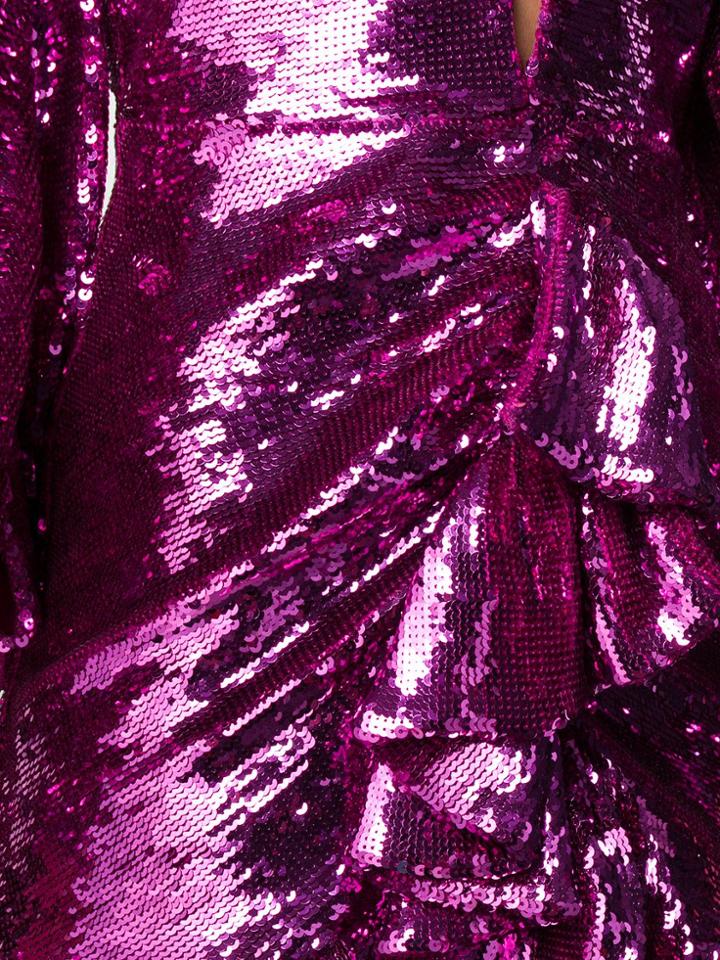 Amen Sequin Embroidered Dress - Pink