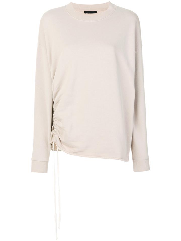 All Saints Drawstring Detail Sweatshirt - Pink & Purple