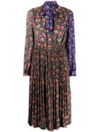 Junya Watanabe Floral-print Pleated Dress - Green