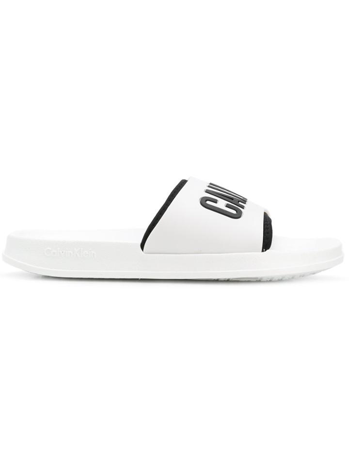 Calvin Klein Jeans Logo Slides - White