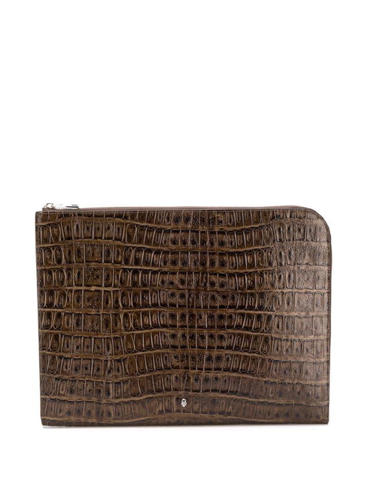 Alexander Mcqueen A4 Zip Pouch - Green