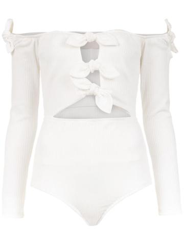 Framed Knots Bodysuit - White