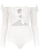 Framed Knots Bodysuit - White