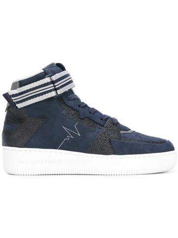 Alberto Premi Panelled Hi-top Sneakers - Blue